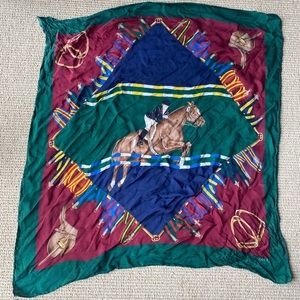 GUCCI vintage equestrian silk scarf
